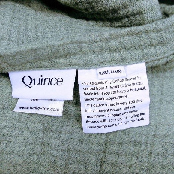 NWT QUINCE Organic Airy Gauze Blanket King/Cal King Dried Sage 8903 - Picture 9 of 10